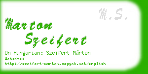 marton szeifert business card
